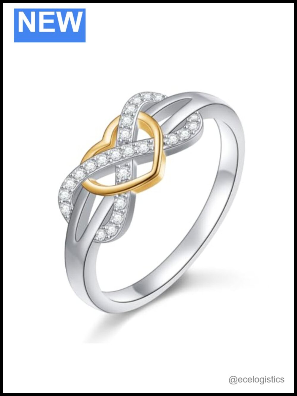 Sterling Silver Infinity Heart Ring Size 7 Promise Engagement Jewelry
